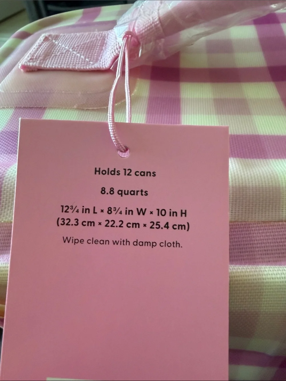 Stoney Clover Lane Pink Gingham Cooler Tote